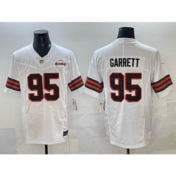 Mens Youths Choose 95 Myles Garrett White Stitched Jersey Vapor